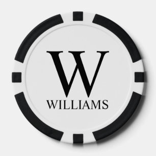 Klassiek gepersonaliseerd monogram en naam poker chips