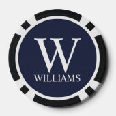 Klassiek gepersonaliseerd monogram en naam poker chips (Achterkant)