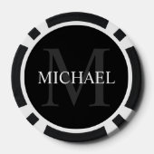 Klassiek gepersonaliseerd monogram en naam poker chips (Achterkant)