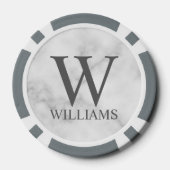 Klassiek gepersonaliseerd monogram en naam poker chips (Achterkant)