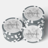 Klassiek gepersonaliseerd monogram en naam poker chips (Opstapeling)