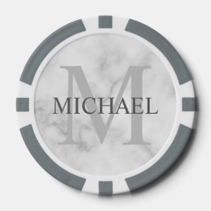 Klassiek gepersonaliseerd monogram en naam poker chips