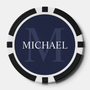 Klassiek gepersonaliseerd monogram en naam poker chips