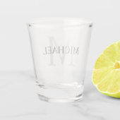 Klassiek gepersonaliseerd monogram en naam shot glas (Achterkant)