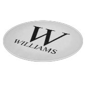 Klassiek gepersonaliseerd monogram en naam snijplank (Hoek)