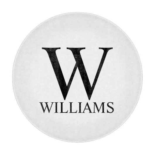 Klassiek gepersonaliseerd monogram en naam snijplank (Voorkant)