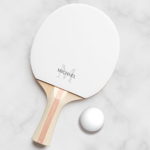 Klassiek gepersonaliseerd monogram en naam tafeltennisbatje