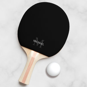 Klassiek gepersonaliseerd monogram en naam tafeltennisbatje