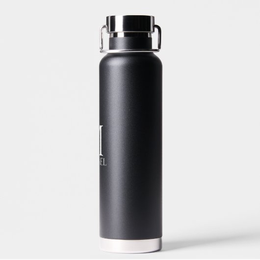 Klassiek gepersonaliseerd monogram en naam waterfles (Achterkant)