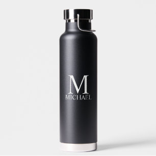 Klassiek gepersonaliseerd monogram en naam waterfles