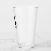 Klassiek, gepersonaliseerd monogram en naamglas glas (Links)