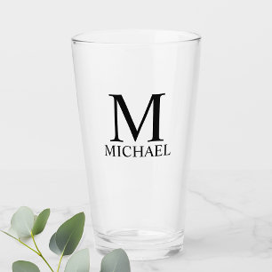 Klassiek gepersonaliseerd monogram en naamglas glas