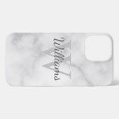Klassiek gepersonaliseerd monogram en naamsmarmer iPhone hoesje (Achterkant horizontaal)