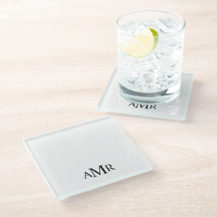 Klassiek Gepersonaliseerd Monogram Glazen Onderzetter
