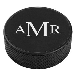Klassiek gepersonaliseerd monogram hockey puck