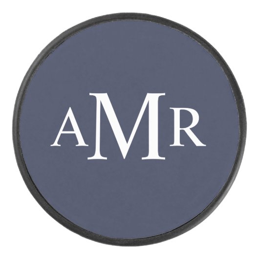 Klassiek gepersonaliseerd monogram hockey puck (Voorkant)