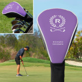 Klassiek gepersonaliseerd monogram naam Paarse Golfheadcover