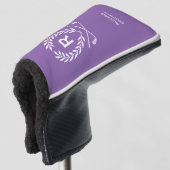Klassiek gepersonaliseerd monogram naam Paarse put Golfheadcover (3/4 voorkant)