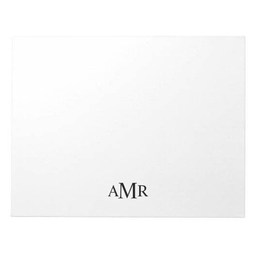 Klassiek gepersonaliseerd monogram notitieblok (Voorkant)
