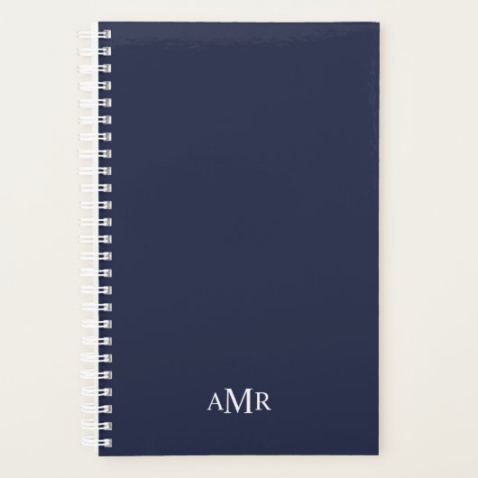 Klassiek gepersonaliseerd monogram planner (Voorkant)