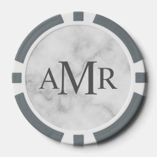 Klassiek gepersonaliseerd monogram poker chips