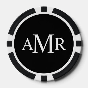 Klassiek gepersonaliseerd monogram poker chips