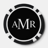 Klassiek gepersonaliseerd monogram poker chips (Achterkant)
