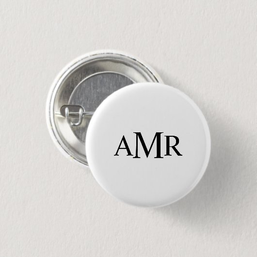 Klassiek gepersonaliseerd monogram ronde button 3,2 cm (Voorkant /achterkant)