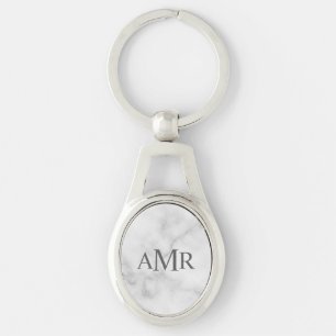 Klassiek gepersonaliseerd monogram sleutelhanger