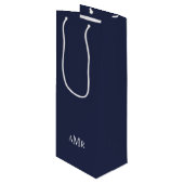 Klassiek gepersonaliseerd monogram wijn cadeautas (Voorkant Gekanteld)