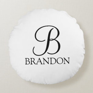 Klassiek gepersonaliseerd schriftmonogram en naam rond kussen