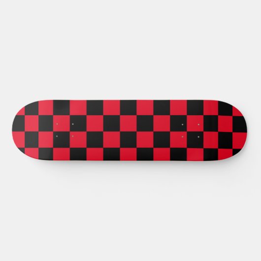 Klassiek geruit (geruit) Rood & Zwart patroon Skateboard (Horizontaal)