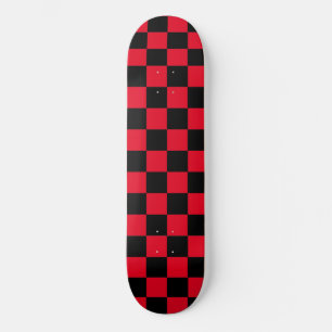 Klassiek geruit (geruit) Rood & Zwart patroon Skateboard