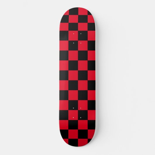 Klassiek geruit (geruit) Rood & Zwart patroon Skateboard (Voorkant)