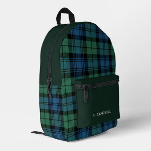 Klassiek geruite gepersonaliseerde Campbell Tartan Bedrukte Rugzak