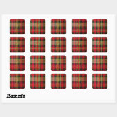 Klassiek geruite Tartan 'Joy' Calligrafie Decorati Vierkante Sticker (Vel)