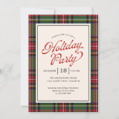 Klassiek gespeeld Retro Script Holiday Party Kaart (Voorkant)