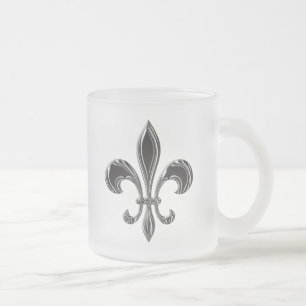 Klassiek gestreept Fleur-de-Lis patroon Matglas Koffiemok