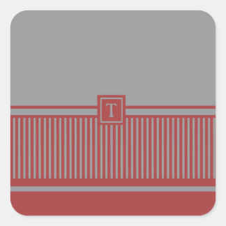 Klassiek gestreept monogram vierkante sticker