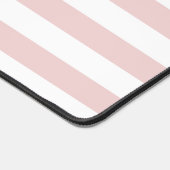 Klassiek gestreept patroon in Blush Roze op Wit Bureaumat (Hoek)