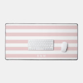 Klassiek gestreept patroon in Blush Roze op Wit Bureaumat (Keyboard & Muis)