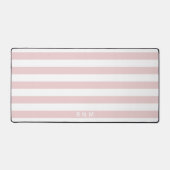 Klassiek gestreept patroon in Blush Roze op Wit Bureaumat (Voorkant)