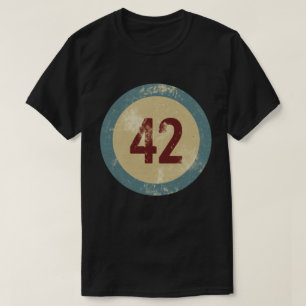 Klassiek getal 42 met afgetakeld effect t-shirt