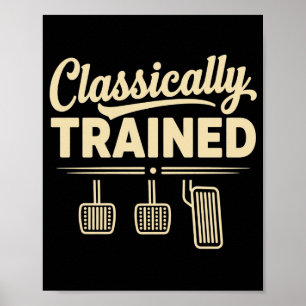 Klassiek Getrainde Handgeschakelde Autopedalen Rij Poster
