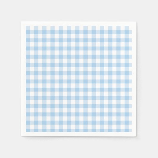 Klassiek Gingham Babyblauw Servet (Voorkant)