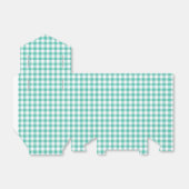 Klassiek Gingham Blauwgroen Bedankdoosjes (Uitgevouwen)
