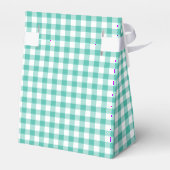 Klassiek Gingham Blauwgroen Bedankdoosjes (Achterkant)
