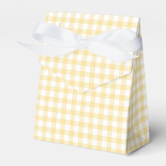 Klassiek Gingham Kanariegeel Bedankdoosjes