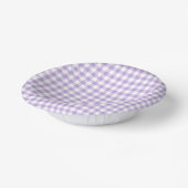 Klassiek Gingham Zacht Lavendel Papieren Kommen (Gebogen)