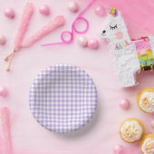 Klassiek Gingham Zacht Lavendel Papieren Kommen (Feest)